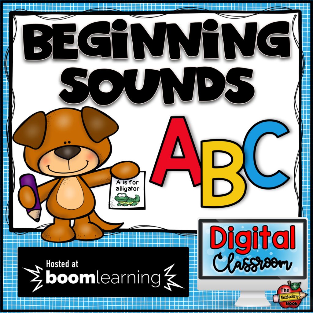 Beginning Sounds Interactive Boom Cards Notebooking Nook
